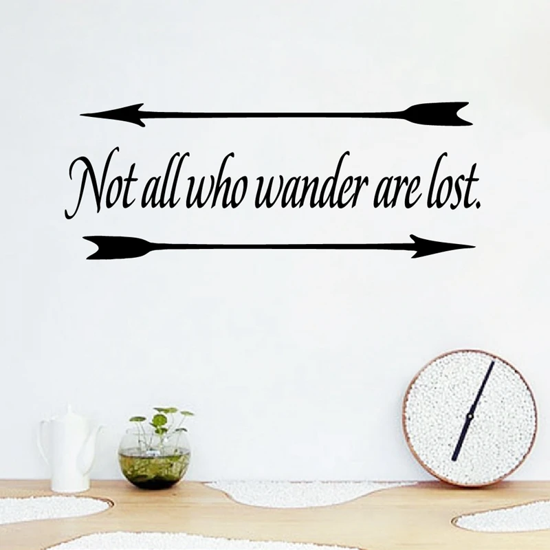 

Not all who wander are lost Inspirational Quotes Wall Decals , Motivational Lyrics Vinyl Wall Sticker Home Room Wall Decor