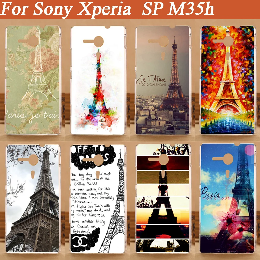 

diy 3d painted Eiffel Tower Cover Case FOR Sony Xperia SP M35h cover cases