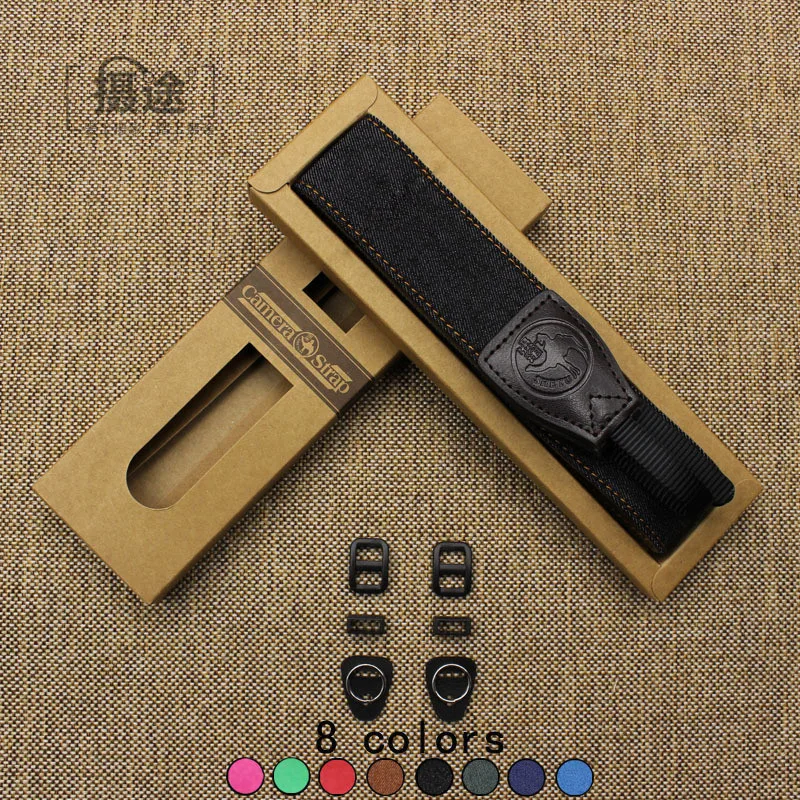 

Soft Universal Pure Denim Shoulder Black Belt Flexible Camera Straps for Canon Fuji Nikon Olympus Panasonic Pentax Sony Camera