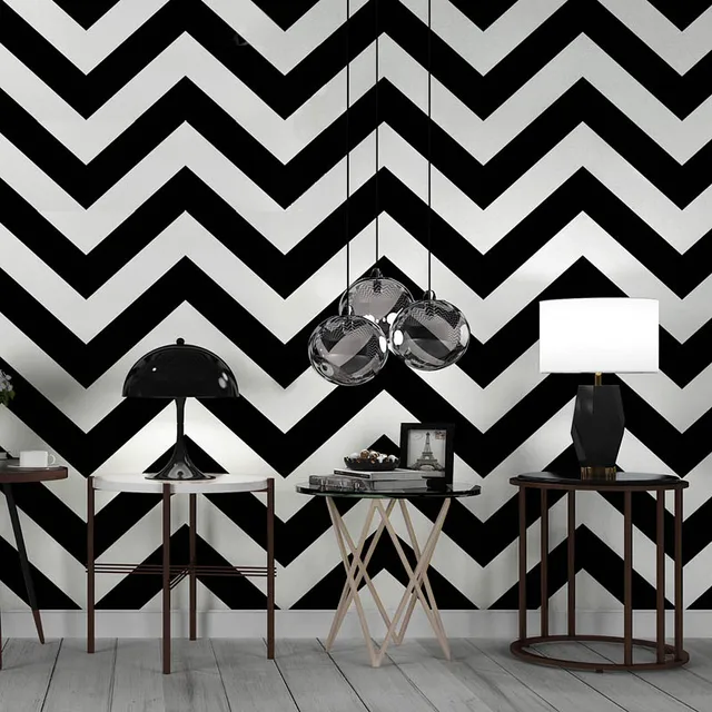 Nordic Black And White Striped Wallpaper Modern Geometric Lines Bar Nordic Black And White Striped Wallpaper Modern Geometric Lines Bar Clothing Bedroom Living Room Wind