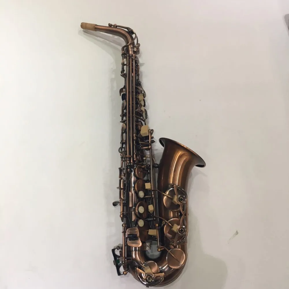 

High Quality Alto Eb Tune E-flat Saxophone Antique Copper Concert Instruments Sax Customizable Logo With Mouthpiece