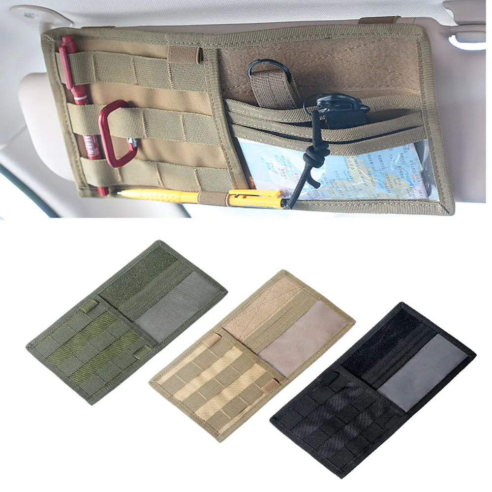 Tactical Vehicle Visor Panel MOLLE Car Sun Visor Holder Organizer Bag Pouch USA 