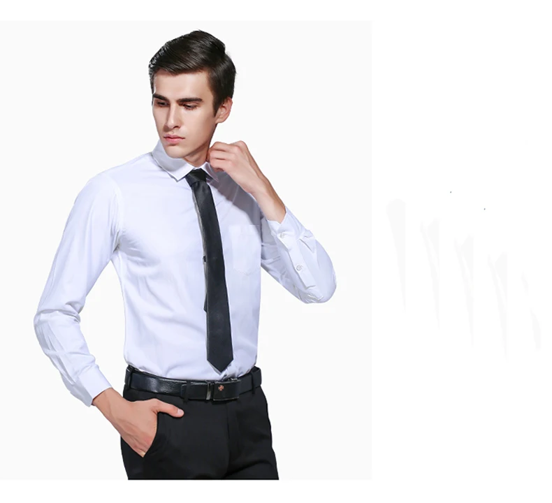 Весенне-осенние мужские рубашки в стиле пэчворк с клетчатым вырезом, однотонные классические деловые рубашки с длинными рукавами, офисная