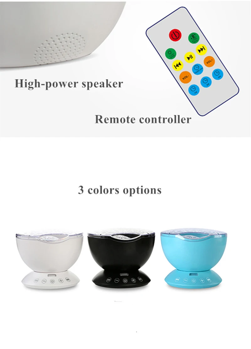 The Latest Upgraded Ocean Wave Night Lights USB LED Rotating Starry Sky Aurora Colorful Projector Lamp With Remote Music Speaker (13)