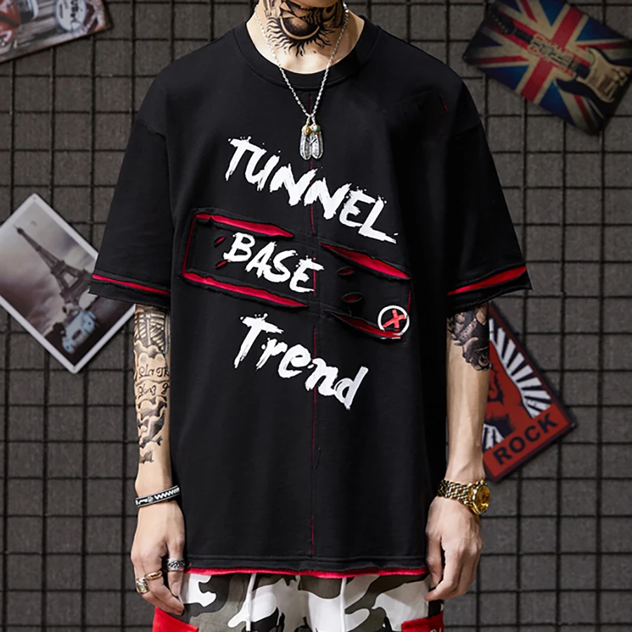 Модные тренды Harajuku мужские футболки топы