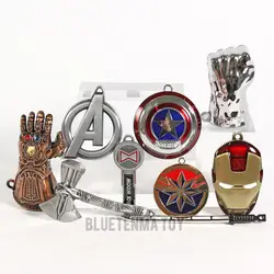 9 шт./лот marvel Мстители эндигра брелок металлический подвесной брелок цинковый сплав ожерелье Марвел Капитан косплей коллекция подарок