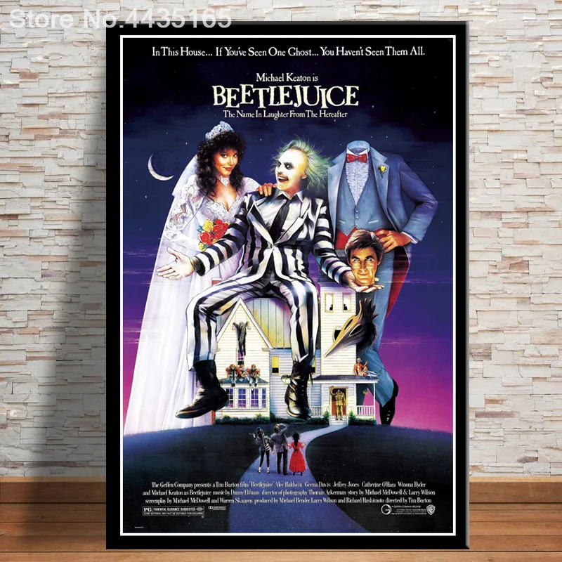 Beetlejuice классический постер с фильмом-ужастиком стены художественное полотно живопись для бара Плакаты для украшения и принтов