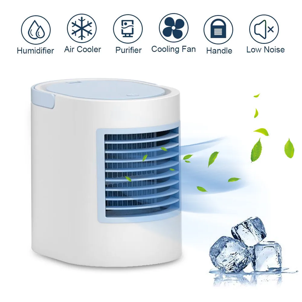 

Summer Filter + Humidifier + Air Cooler 3-in-1 Water-cooled Fan Air Cooler Mini Air-conditioning Air Cooler With Night Light