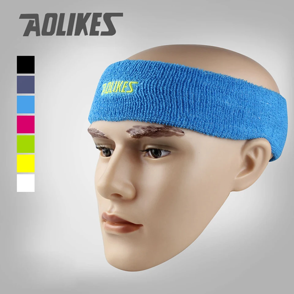 AOLIKES Высококачественная хлопковая повязка от пота для мужчин Sweatband wo мужские головные повязки для йоги Налобные повязки на голову спортивная безопасность
