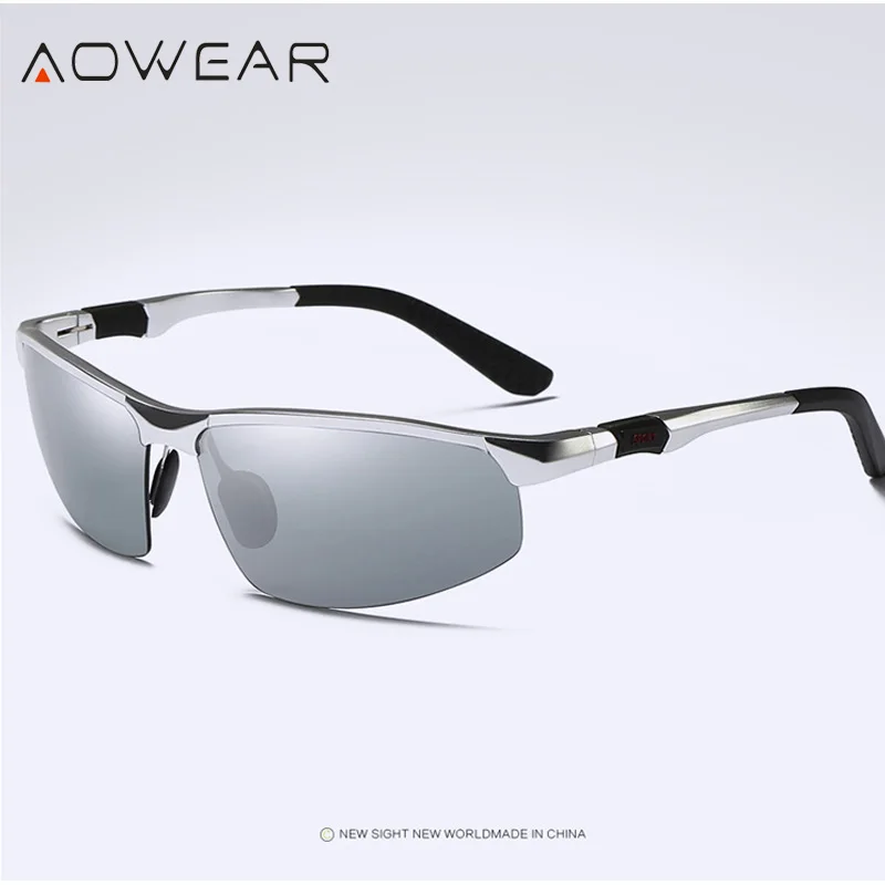 AOWEAR Sportsolglasögon utan båge för män Herr Porlariserad kvalitets spegel Solglasögon Man Lättviktsglasögon utomhus Gafas_voghion.com