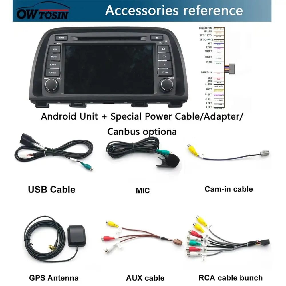 Best 9" IPS 8 Core 4G RAM 64G ROM Android 9.0 Car DVD Radio GPS Navi For Mazda CX-5 2012 2013 2014 2015 2016 DSP CarPlay Parrot BT 5