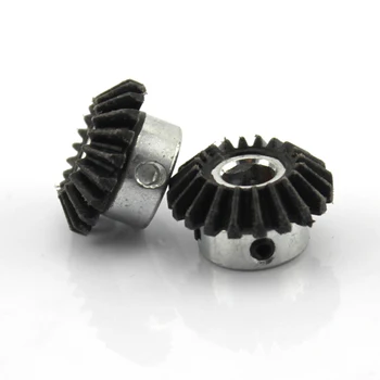 

2PCS 1 Modulus 20T Gears Silver Iron Column+Black Plastic Teeth Gear DIY Model 90 Degree Transmission Steering 8mm Bevel