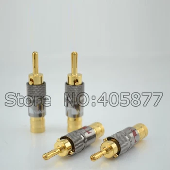 

Brass Nakamichi Banana Plug with Lock Speaker Cable banana plug Red And White Speaker Amplifier Connector