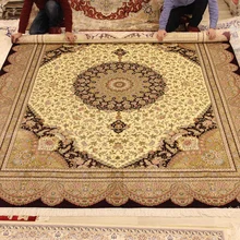 Yilong 8'x10' фиолетовый Шелковый ковер ручной работы Домашний офис негабаритных шелковый ковер Z134A