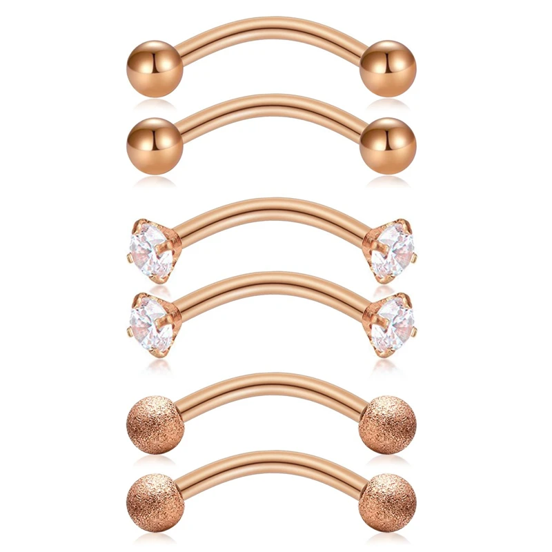 JFORYOU 16G3/8 &quot(10 мм) изогнутая бровь в форме штанги пирсинг для пупка Daith Rook Conch серьги