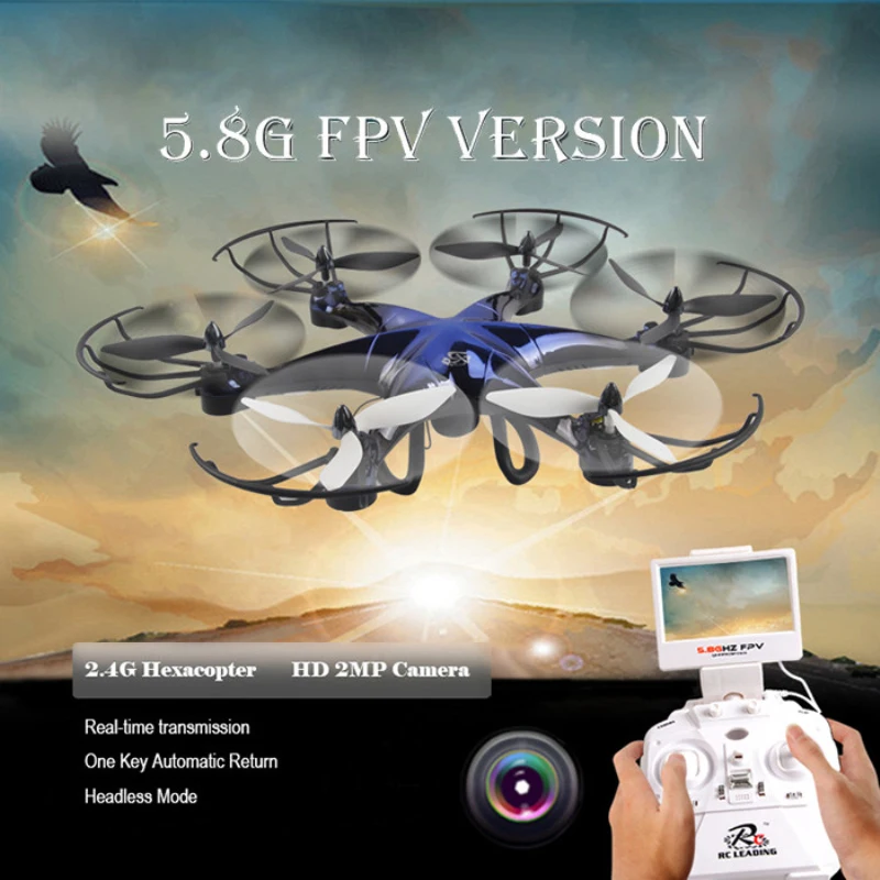 2016 Mới lớn RC Bay Không Người Lái FX-RC126 2.4 Gam 4CH 6 Axis Gyro 5.8 Gam FPV RC Quadcopter Truyền Tải thời gian Thực với Camera HD vs w609-8 X8W