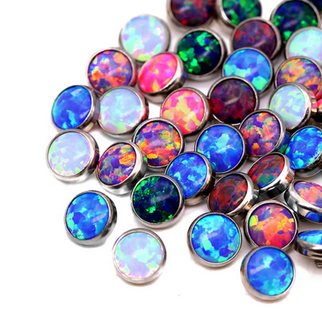 Charming Surgical Steel Body Piercing Jewelry Shellhard Crystal Opal Dermal Anchor Top Micro Dermal Head Piercing Jewellery