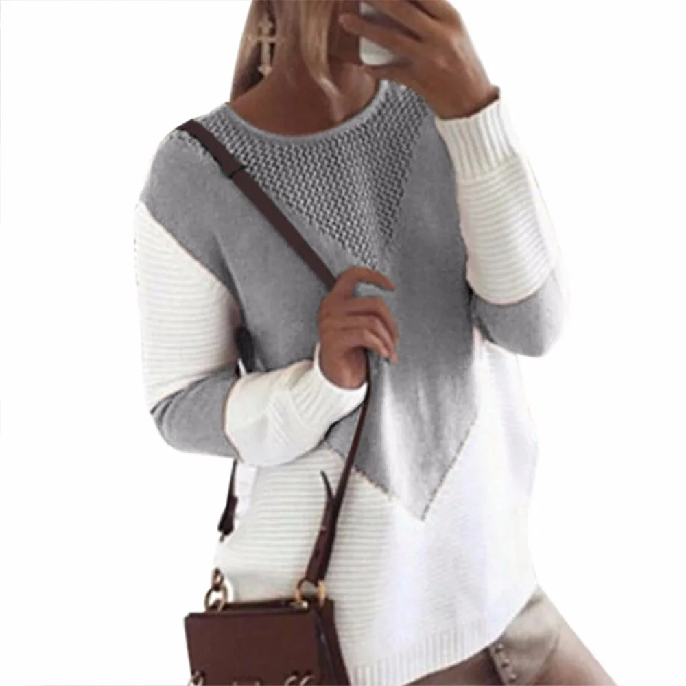 

Women Casual Long sleeve Knitted Pullover Loose Sweater Knitwear Jumper Tops NEW Lady Womens Warm Sweaters Top Clothing Autumn