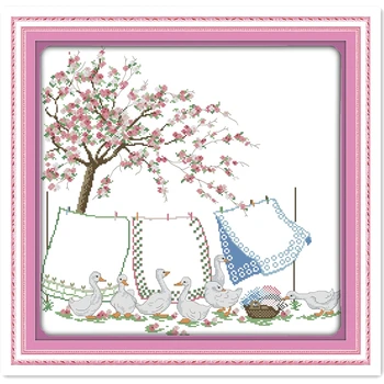 

Drying The Quilts DIY Set Needlework Chinese Counted Cross Stitch Patterns Kits 11CT Printed On Canvas kits-for-embroidery