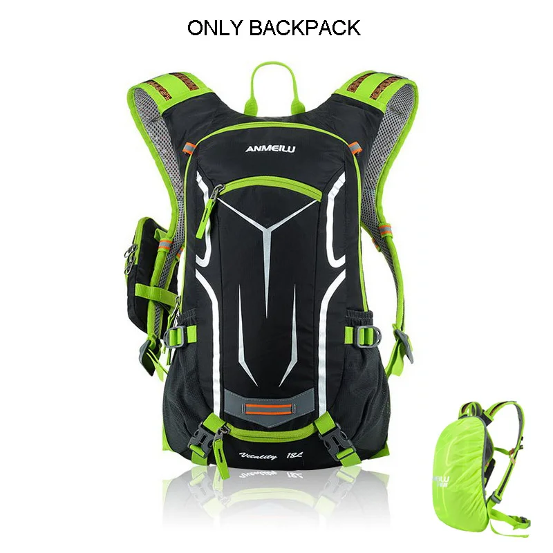 ANMEILU 18L водонепроницаемый велосипедный рюкзак, велосипедная спортивная сумка, походная альпинистская сумка с дождевиком, без сумки для воды - Цвет: ONLY BACKPACK green
