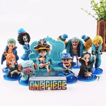 

One Piece Figure One Piece Anime Luffy Zoro Nami Sanji Usopp Chopper Franky Brook Robin Action Figure Anniversary Mini Toy 4cm