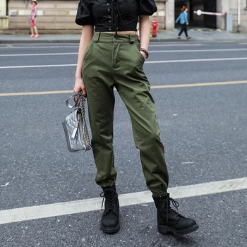 

2018 BCasual Pants Summer Elastic Waist Jogger Pants Military Camouflage Women Trousers Slim Fit Female Cotton Elegant Capris