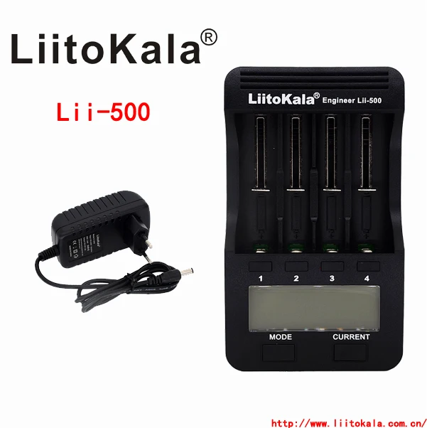 Liitokala lii-500 lcd 3,7 V/1,2 V AA/AAA 18650/26650/16340/14500/10440/18500 зарядное устройство с экраном lii500 - Цвет: lii500 and adapter