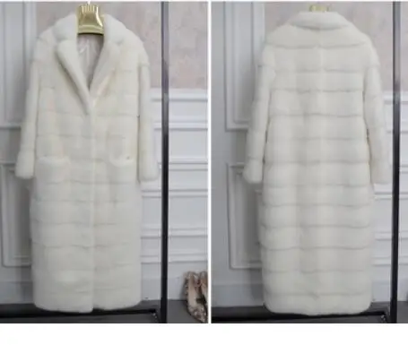Брендовая Роскошная модная длинная норковая шуба из 100/100 натурального импортного соболиного меха норки, верхняя одежда - Цвет: white