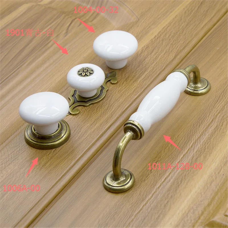 

MEGAIRON European Hardware Minimalist White Ceramic Door Knob Cabinet Drawer Cupboard Kitchen Furniture Pull Handles Hardware