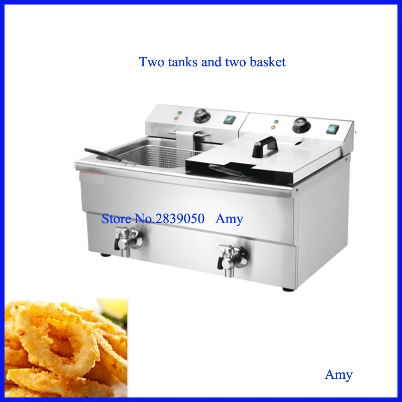 6L*2 two tank two basket potato chips fryer machine industrial deep