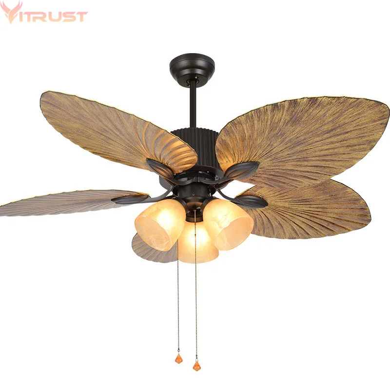  Ceiling Fan Lamps Fans Light Bedroom Living room Remote Control Industrial Retro Loft Hanging Fan B - 32995975541