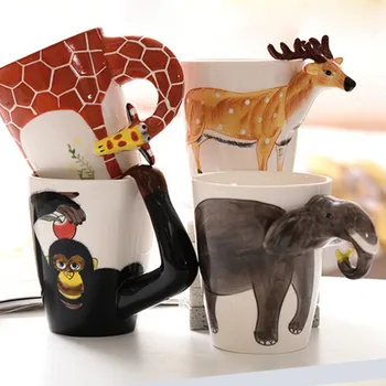 

Ceramic Animal Coffee Mug, water mug 3D Painted, Tea Milk Cup Mug 400ml