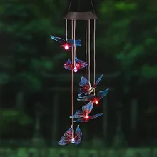 Уличный ветровой светильник s на солнечных батареях Светодиодный светильник меняющий Цвет Бабочка ветряные колокольчики садовый светильник s для Садовый светильник украшение