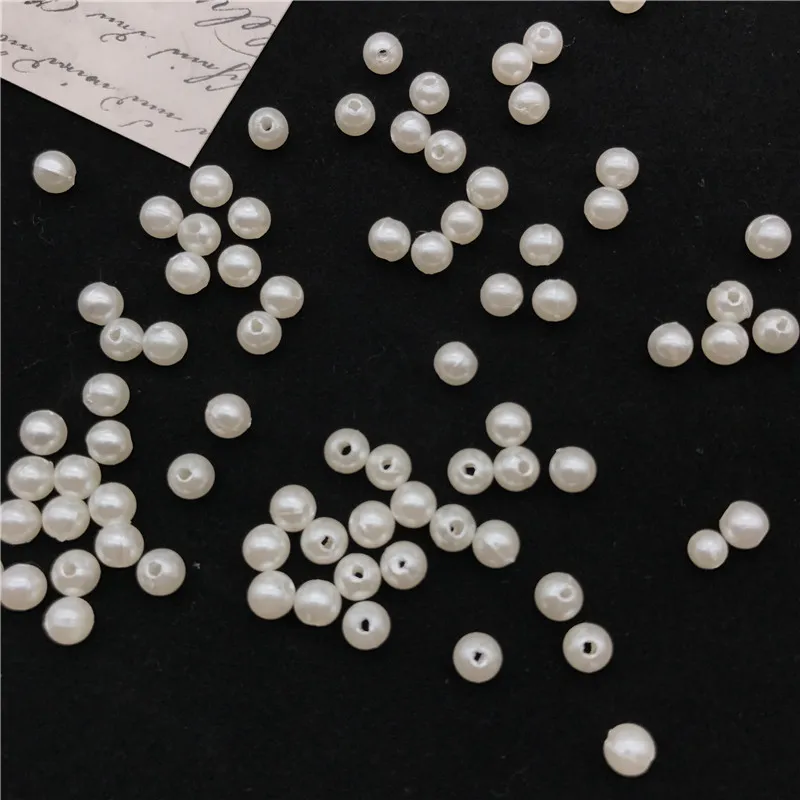 Модные бусины круглой формы ABS Дешевые имитация жемчуга прямые отверстия для