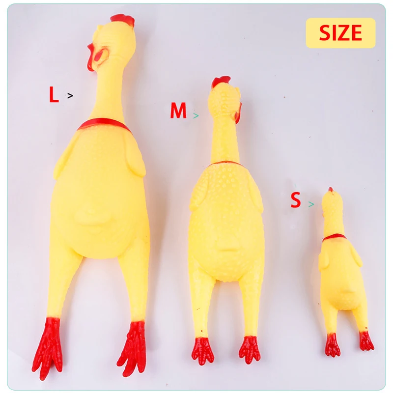 funny Dog Toys Rooster Crows Attract Screaming Shrilling Yellow Rubber
