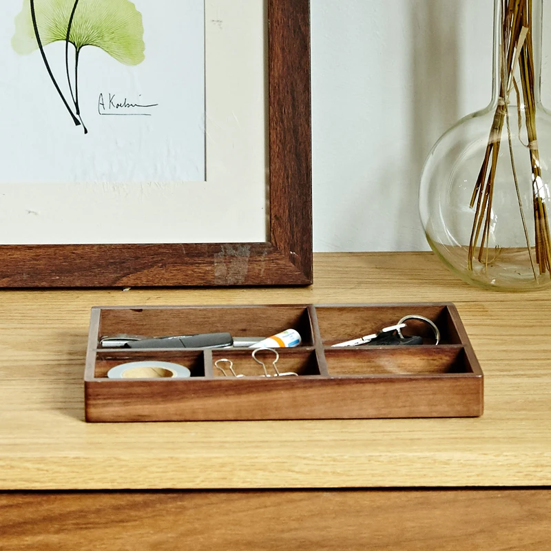 Solid Wood Office Desk Organizer Multi-Use Natural Wood 5 Slots Storage Box Keys Coins Sundries Holders End Table Jewelry Box Solid Wood Office Desk Organizer Multi-Use Natural Wood 5 Slots Storage Box Keys Coins Sundries Holders End Table Jewelry Box