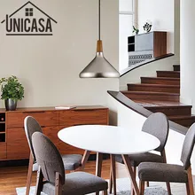 Modern wood Ceiling Lamp Silver Shade Wrought metal Lighting Fixtures Vintage Pendant Lights Kitchen Island Office Antique Mini kitchen island lamps modern ceiling lamp vintage bar pendant lights loft wrought aluminum metal lighting fixtures for one pic