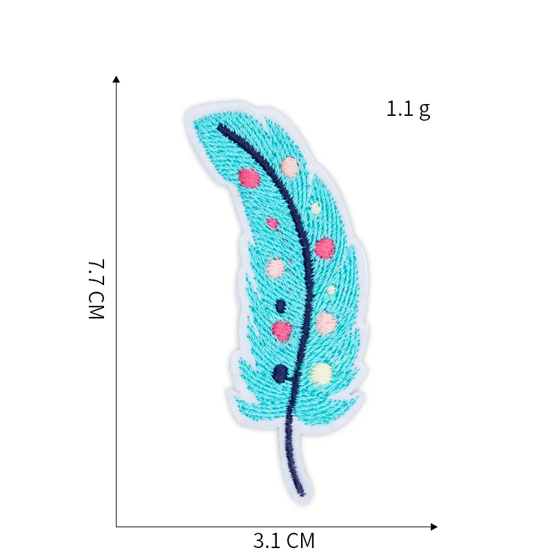 Цветные перьевые нашивки для одежды, железные нашивки в полоску для значков, радужные наклейки на одежду, аппликации для очков с вышивкой@ H