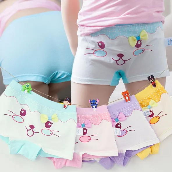 High Quality Cotton Soft Girls Underwear 4 Pcs Sets Calcinha Infantil Menina Lot Sexy Panties Children Boxers Shorts M L XL XXL