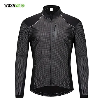 

WOSAWE Men's Cycling Jacket Winter Thermal Warm UP Fleece Road MTB Bike Bicycle Clothing Sportswear Windproof Riding Coat