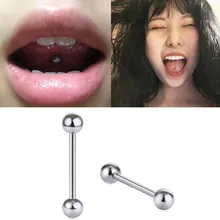 1 шт. штанга нержавеющая сталь ровный шар кольцо-пирсинг в язык Штанги язык бар для соска в форме штанги женские пирсинг ювелирные изделия SD08