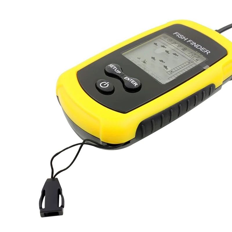 ABGZ-100M عمق المحمولة صياد السمك LCD الاستشعار سونار إنذار محول Fishfinder