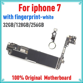 

White for iphone 7 Motherboard with Touch ID,100% Original unlocked for iphone 7 Mainboard with IOS System