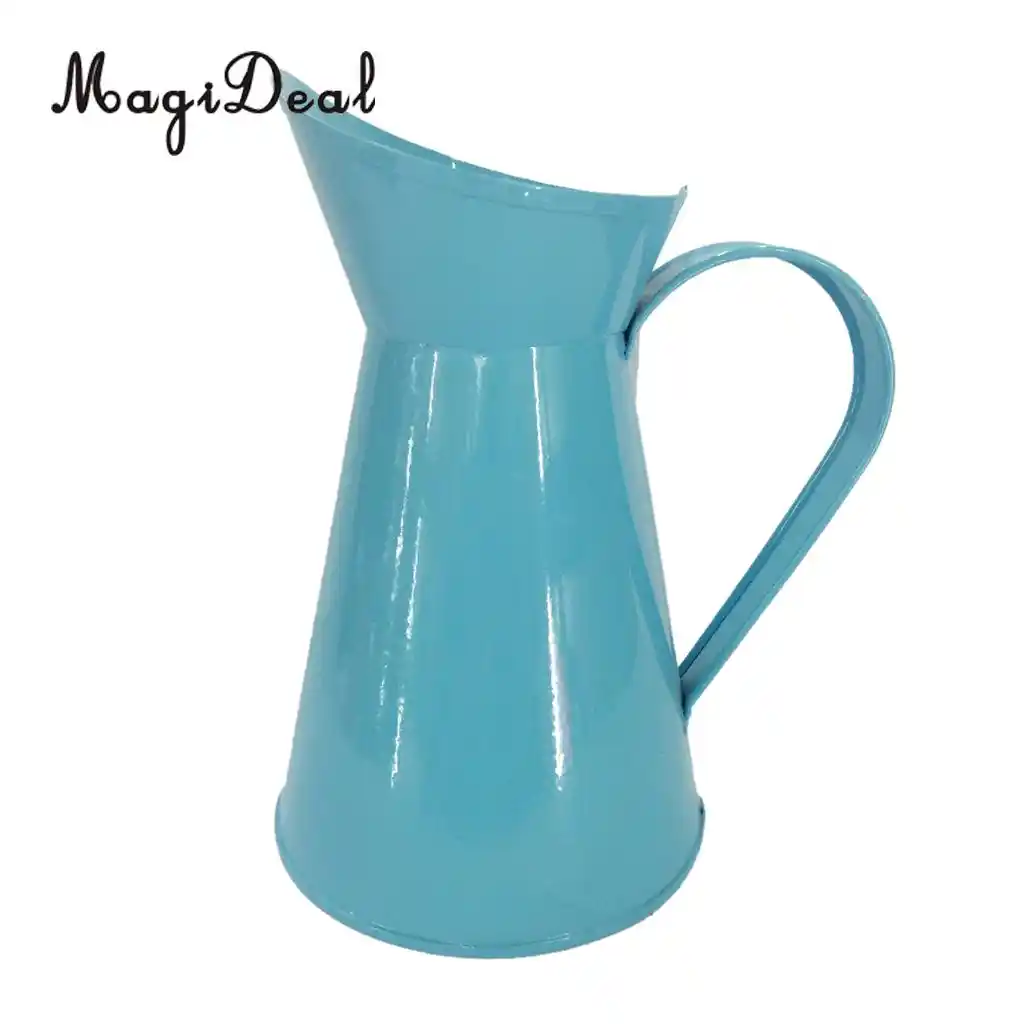Magideal Shabby Chic Metal Jug Vase For Flower Pitcher Wedding