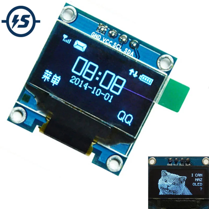 

0.96" inch Blue OLED Display Module IIC Serial 128X64 I2C SSD1306 12864 LCD Screen Board GND VCC SCL SDA for Arduino
