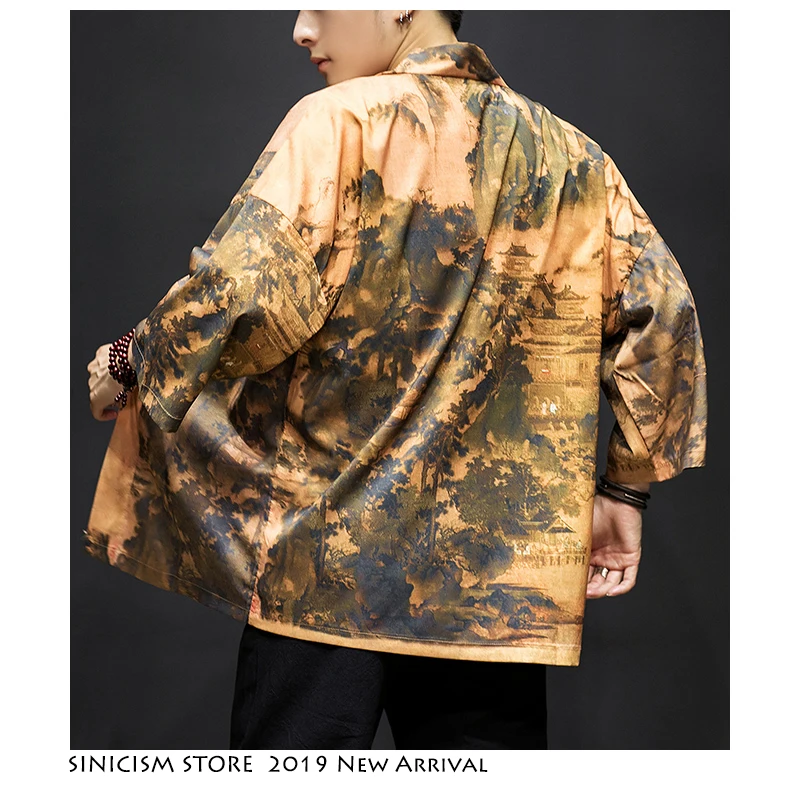 

Sinicism Store Men Streetwear 2019 Mens Summer Funny Harajuku Male Chinese Style Clothing Casual Male Trench Coat