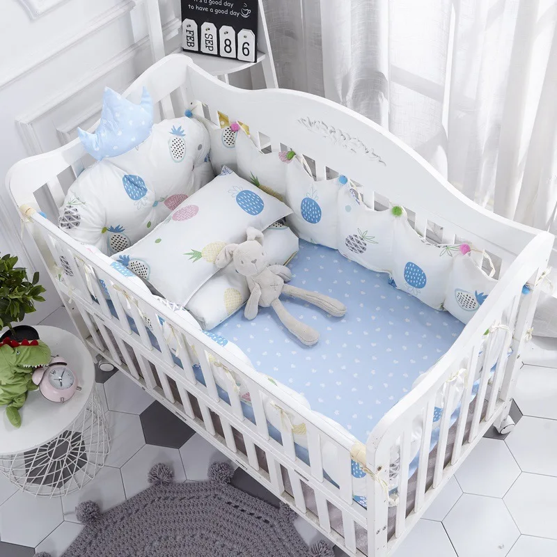 3 Cotton Crib Baby Bedding Nordic Style Children's Bumper Around Cot Removable And washable Baby Bed Protector Room Decoration
