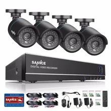 SANNCE 720P Security Camera System 4CH CCTV System 4PCS 720P Security Camera 1.0mp Surveillance Camera Kit