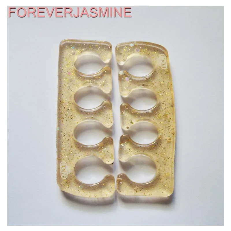 FOREVERJASMINE Brandy Glitter Jelly Gel Finger Toe Separator Flexible Silicone Manicure Stretcher Silica Gel Pedicure Tool