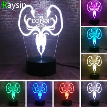 

U.S.TV Drama Game of Thrones House Greyjoy Signs - We Do Not Sow - 7 Color Auto 3D NightLight Figure Toy For Boys Man Fans Xmas